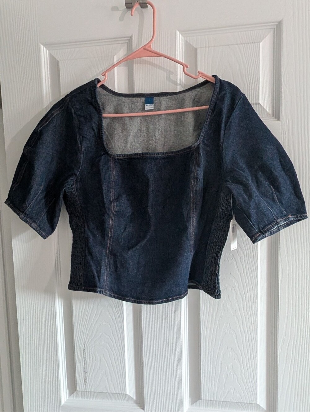 Old Navy Dark Navy Denim Square-Neck Top